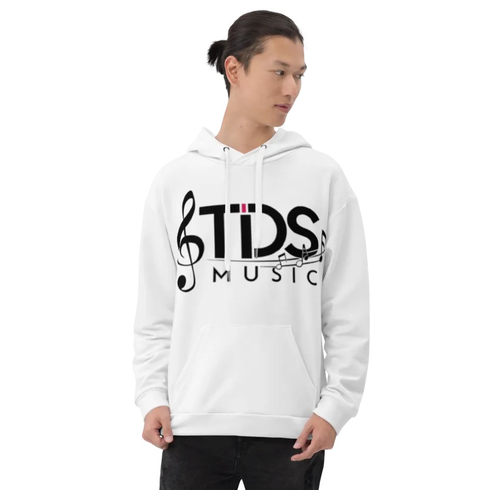 TDS Music Logo Unisex Recycled Hoodie - White, Musical Design product image (10)