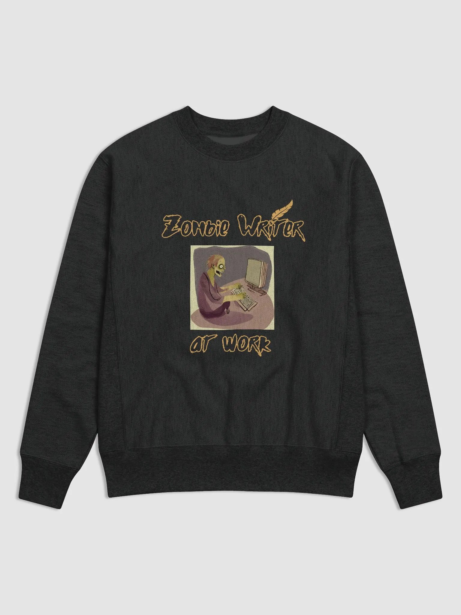 Zombie Writer at Work Black Sweatshirt product image (1)