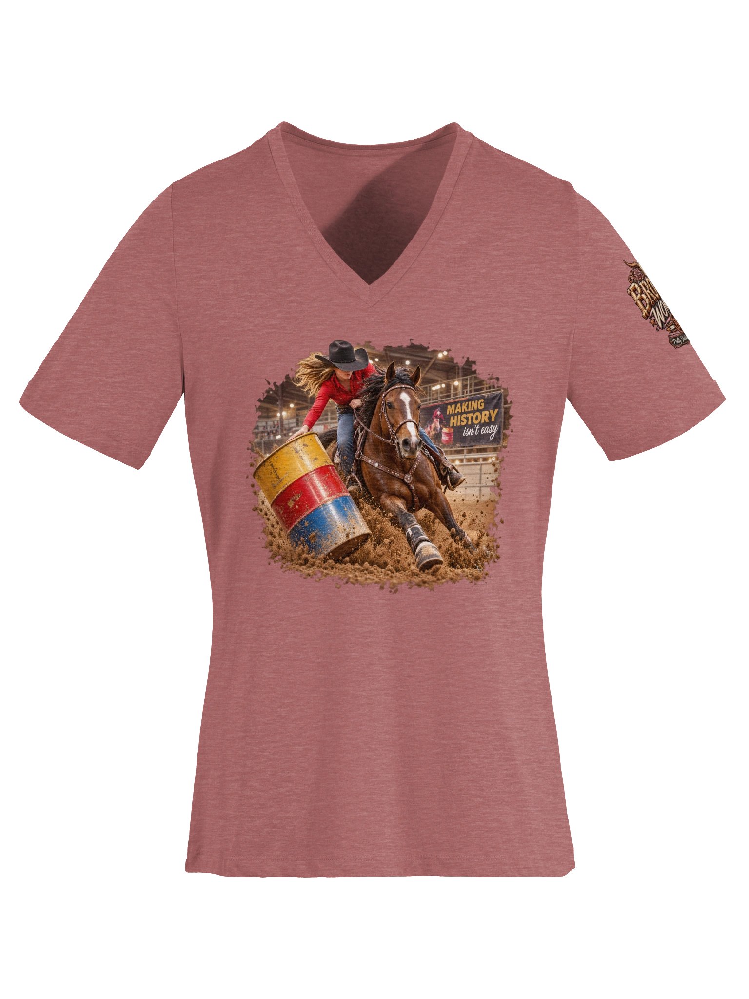 Barrel Racing Shirt — Making History Isn't Easy V-Neck | Broken Cowgirl™ product image (7)
