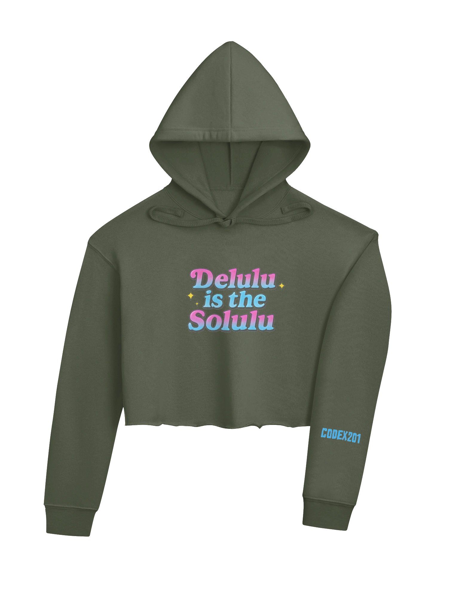 DELULU Blue Stylized Crop Hoodie product image (12)