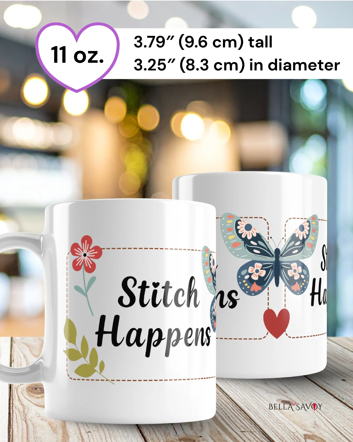 Stitch Happens Floral and Butterfly Mug product image (4)