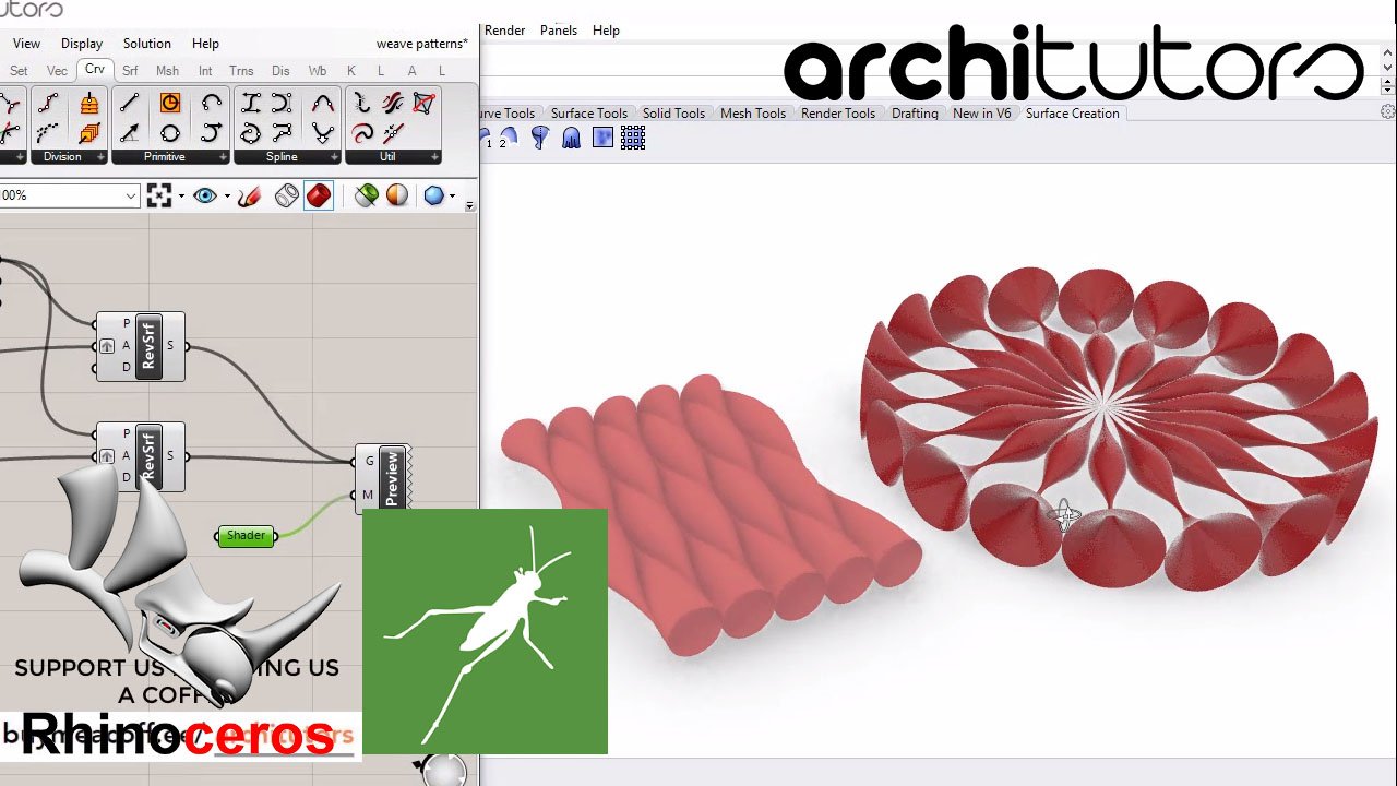 Parametric Weave Pattern Design Grasshopper Rhino Files Download product image (1)