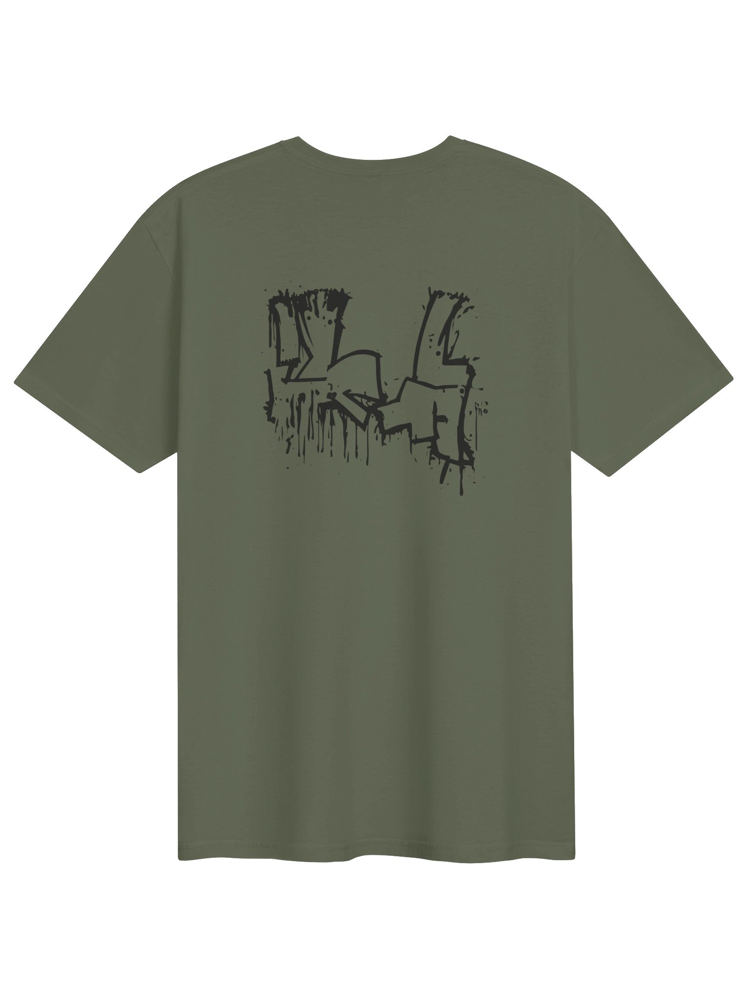 Hidenza Silhouette Tee – Olive Green Premium Oversized T-Shirt with Jumping Figure Chest Logo product image (2)