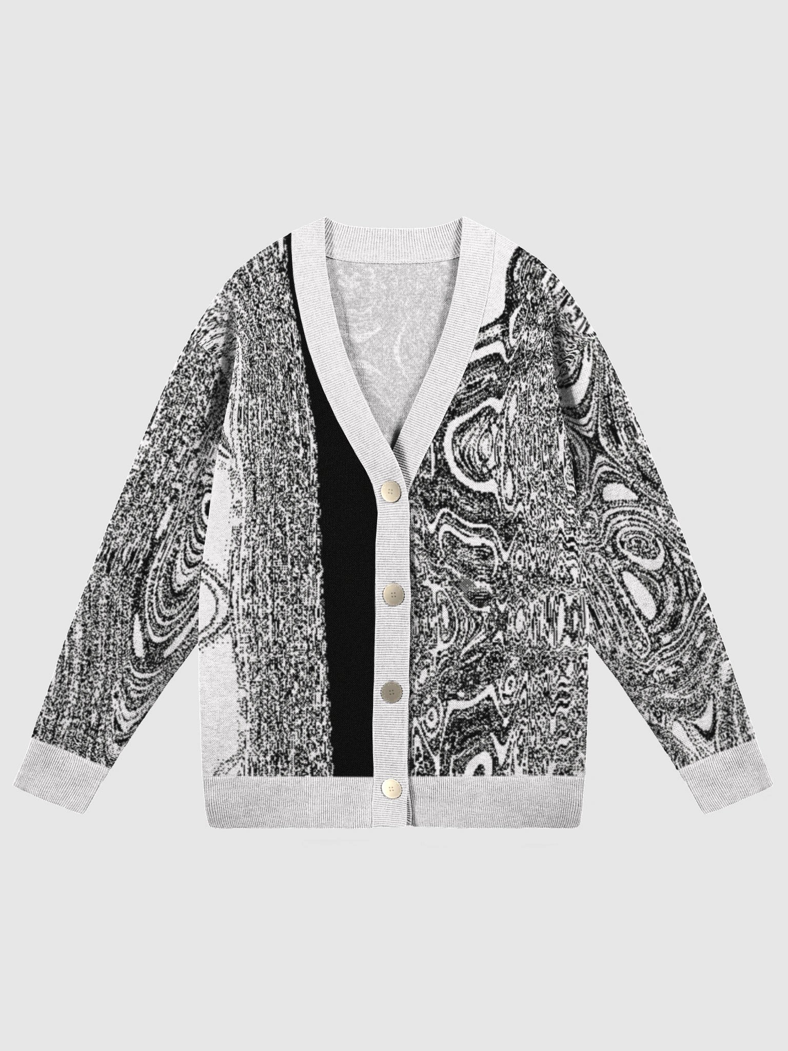 Black and white Cardigan stiched product image (1)