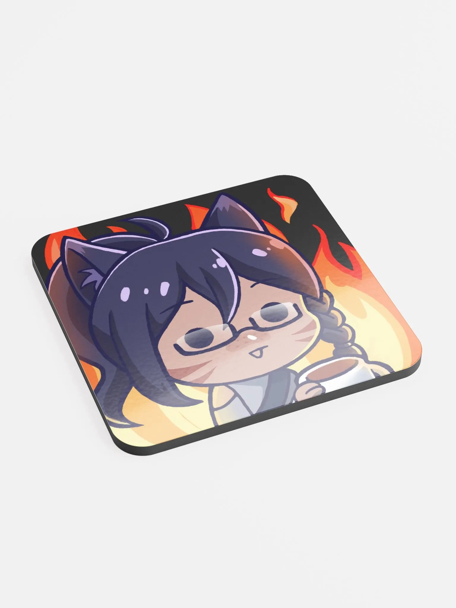 Glossed Cork Coaster | This Is Fine product image (2)