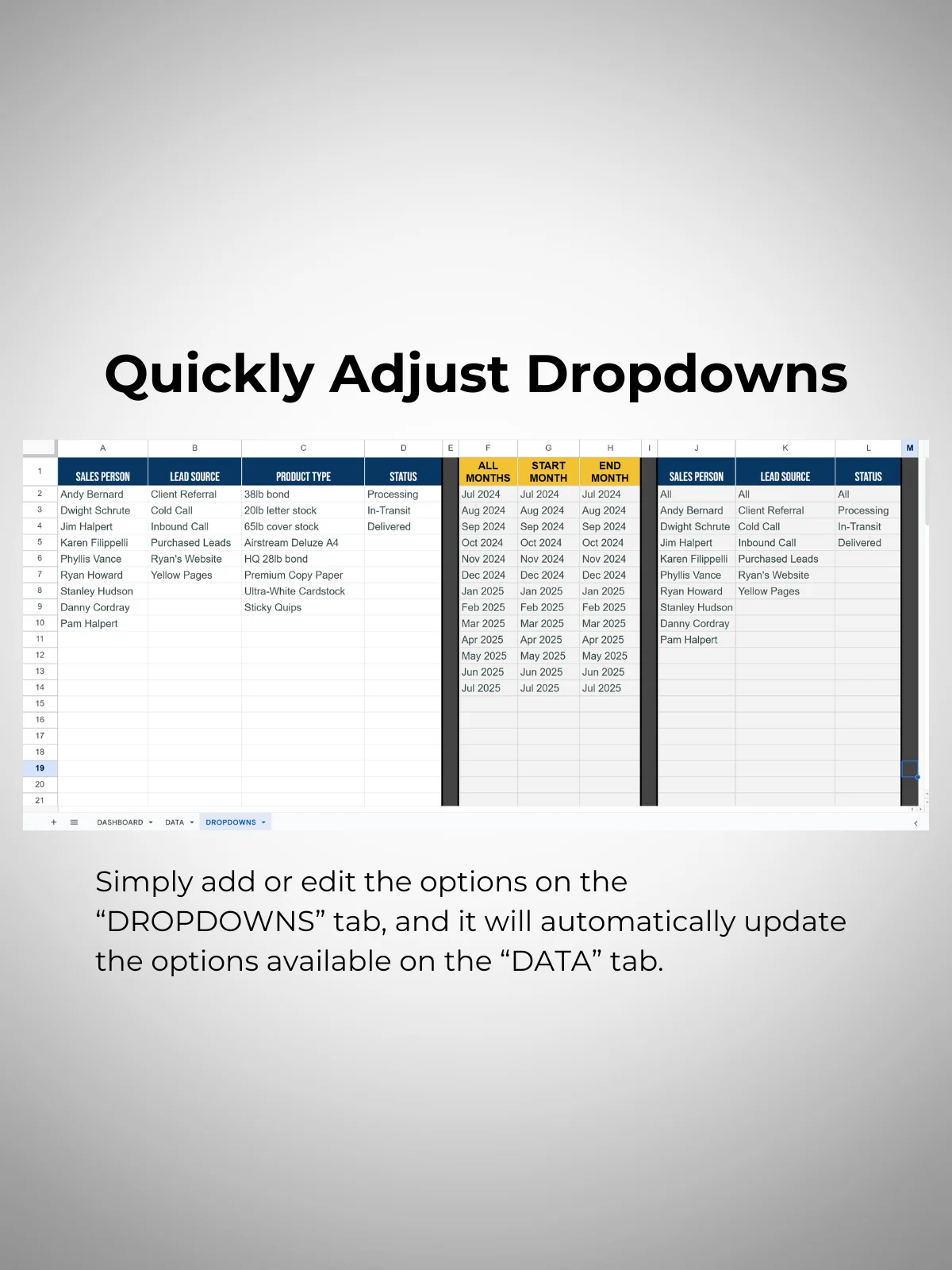 Dynamic Sales Dashboard (Google Sheets) product image (3)