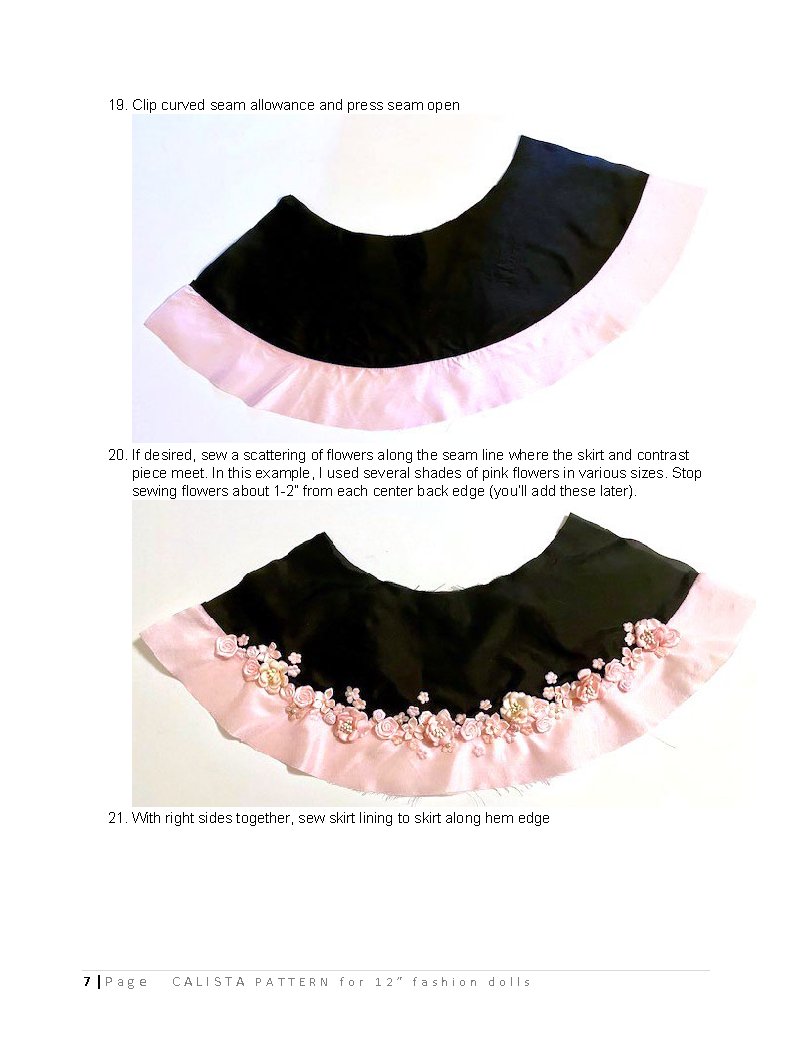 Calista sewing pattern for 12" fashion dolls product image (3)