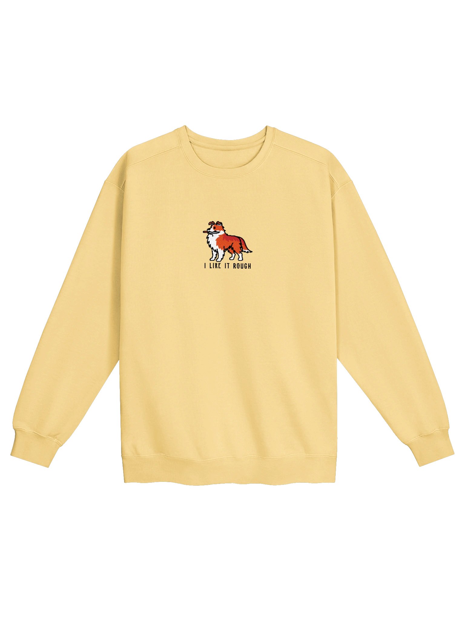 I Like It Rough Funny Chibi-Style Embroidered Premium Sweatshirt for Rough Collie(Red) Owners product image (41)