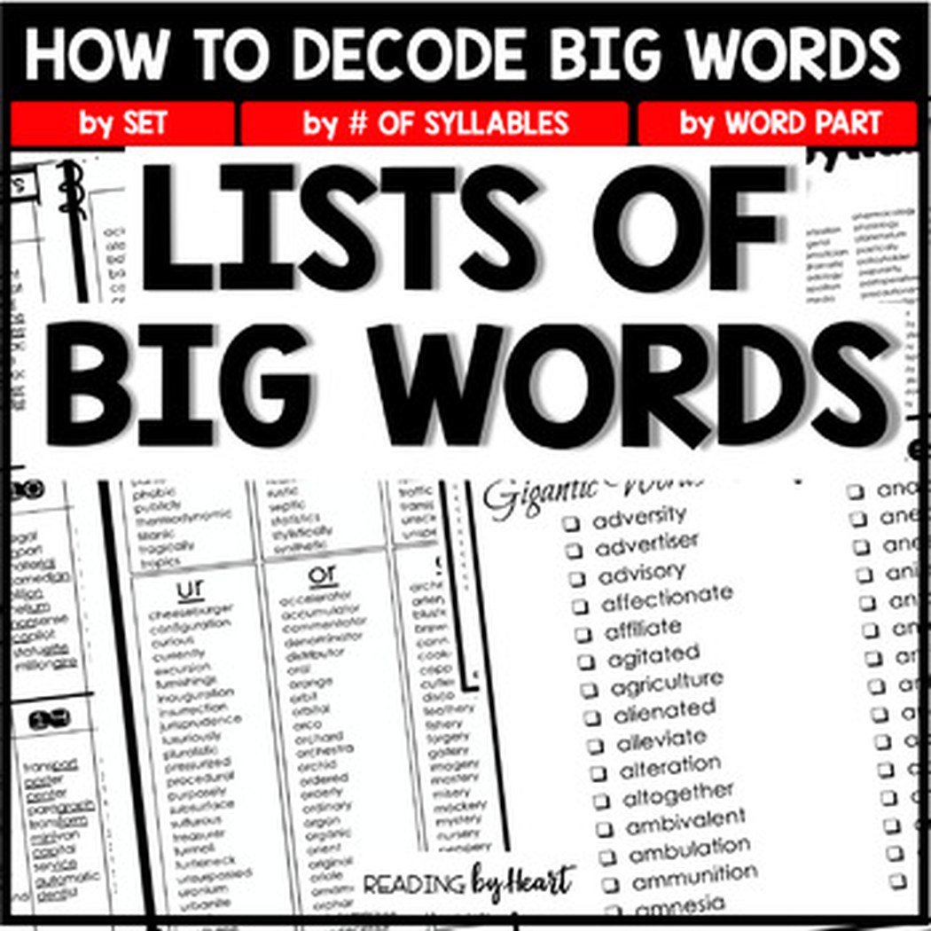 How to Read Gigantic Words: Tools - Word Lists product image (1)