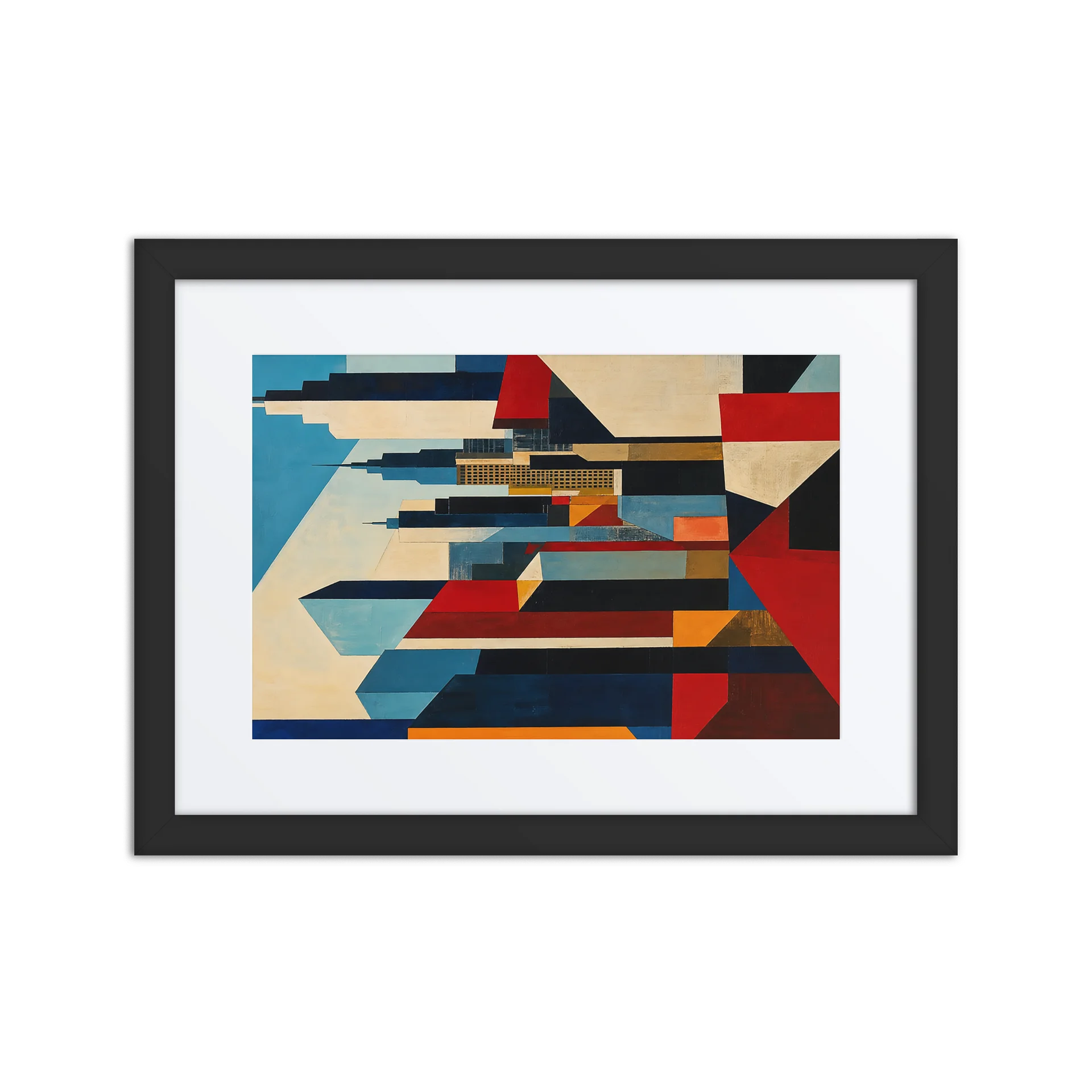 Abstract Geometric Cityscape Framed Poster product image (1)