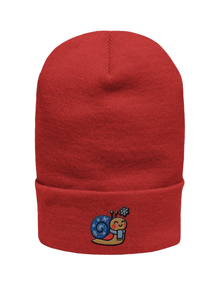 Snowflake Snail Cuffed Beanie - Embroidered product image (1)