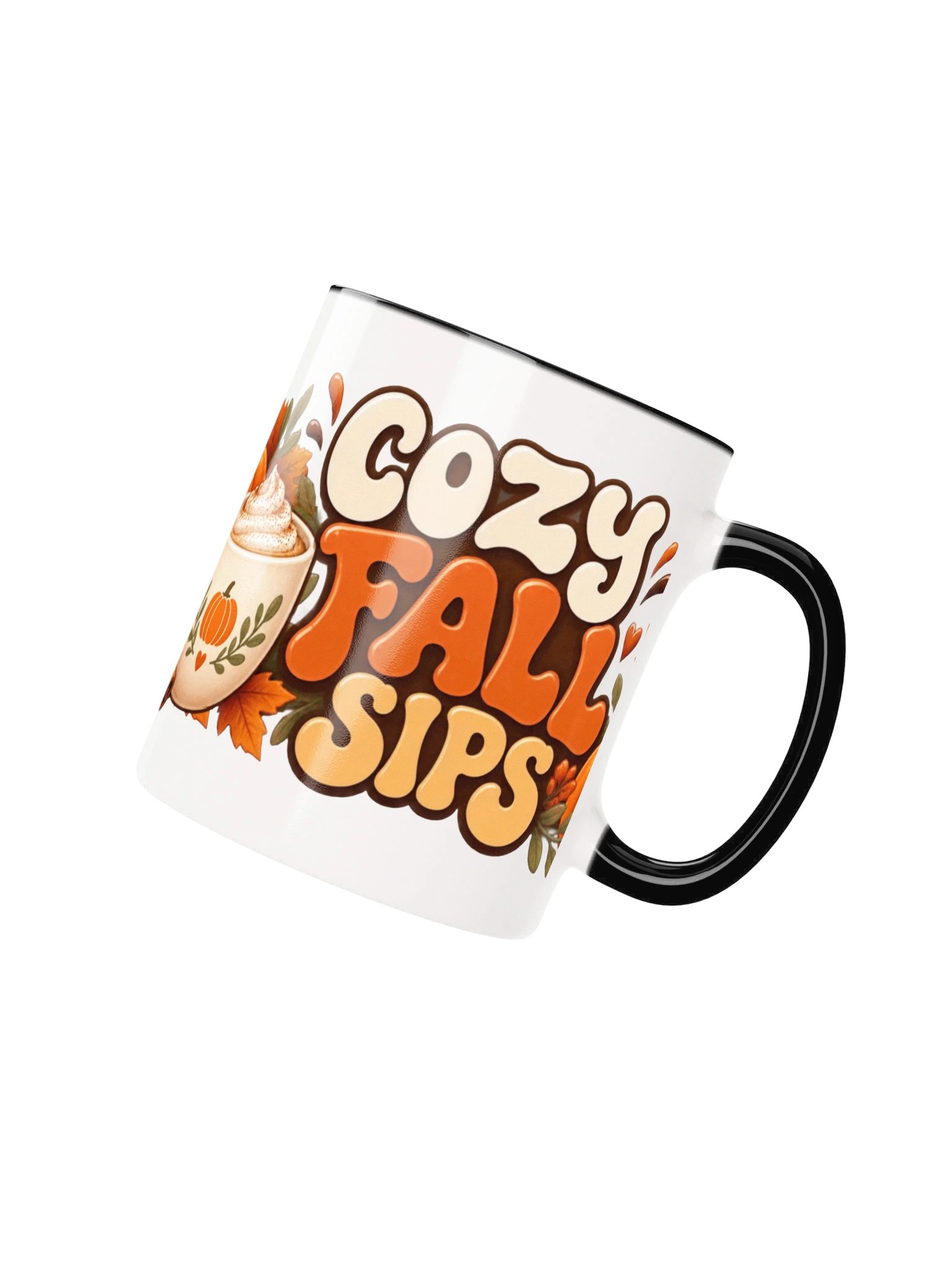 Cozy Fall Sips Ceramic Mug | Cute Autumn Coffee Cup & Pumpkin Gift product image (2)