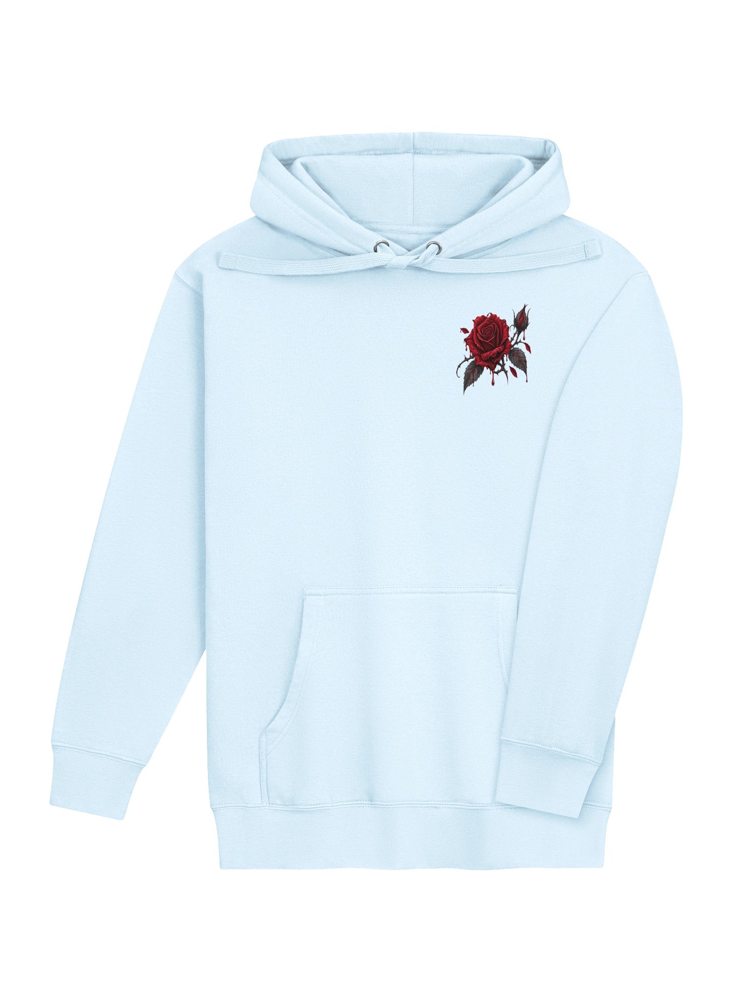 Roseblood Gothic Graphic Hoodie | Crimson Rose Double-Sided Streetwear product image (5)