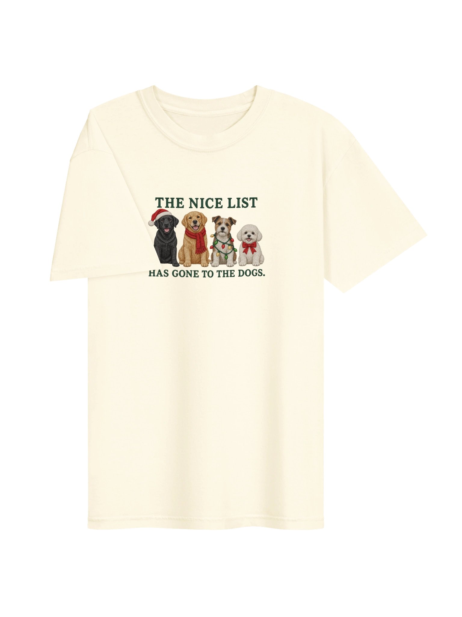 The Nice List Has Gone to the Dogs | Dog Lover Christmas T-Shirt product image (28)