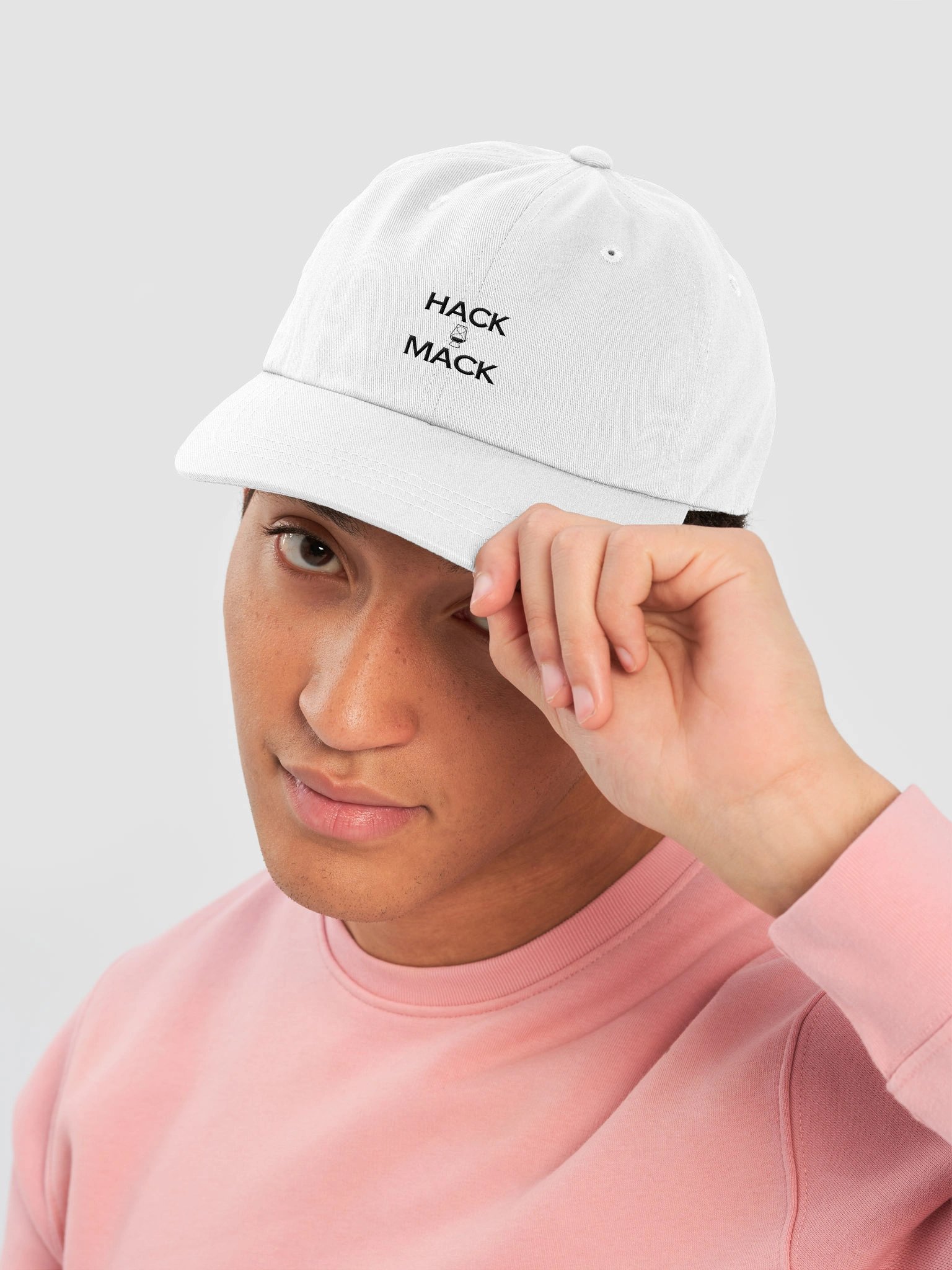 Black Logo Sport Mode Stacked Dad Hat product image (5)