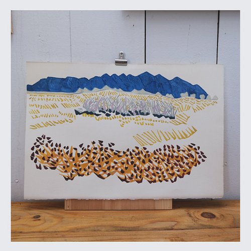New paintings taking form in the studio. San Luis Lake/Not Lake. Through autumnal eyes. #holymountaingoldenvision