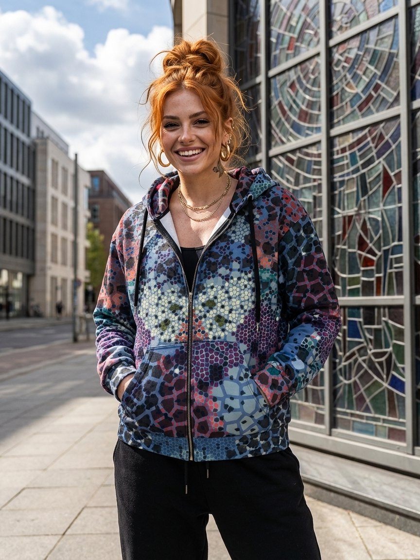 Stained glass Recycled Unisex Zip Hoodie product image (3)