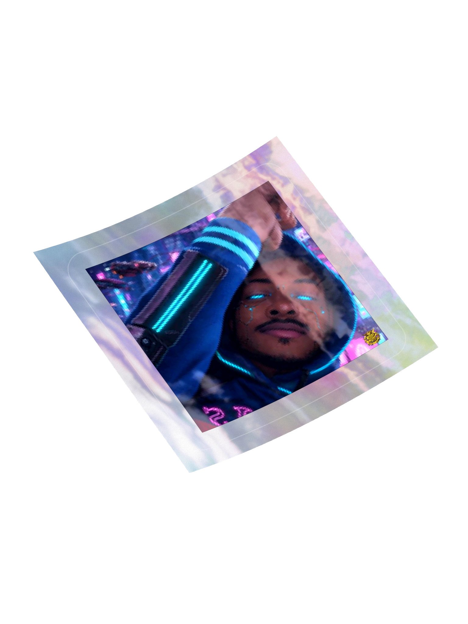 Neon Cyber Hood Holographic Sticker Sheet product image (12)
