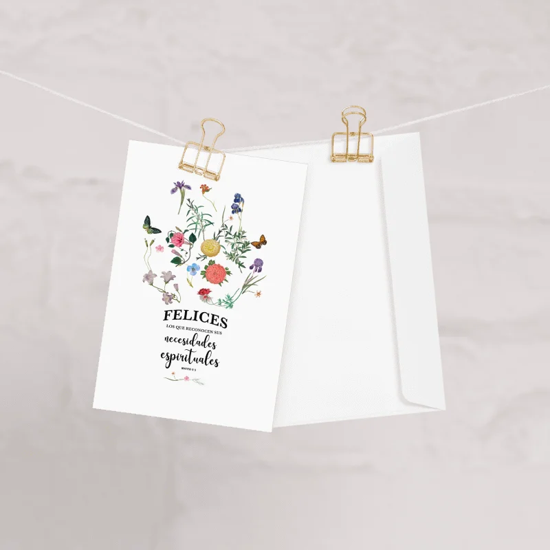 Tarjeta "Felices Los Que Reconocen Sus Necesidades Espirituales" | Mateo 5:3 product image (1)
