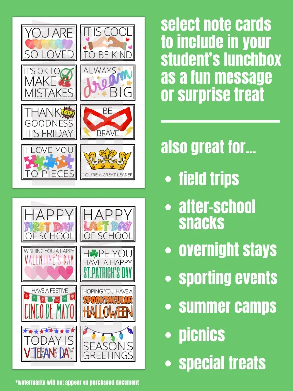 Lunchbox Notes Printables for School Lunches product image (5)