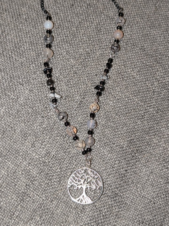 Crackle Agate & Black Obsidian Crystal Choker! product image (2)