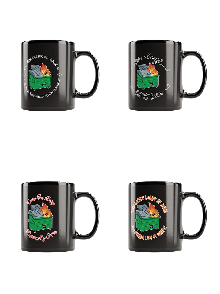 Dumpster Fire Glossy Black Mug Bundle product image (1)