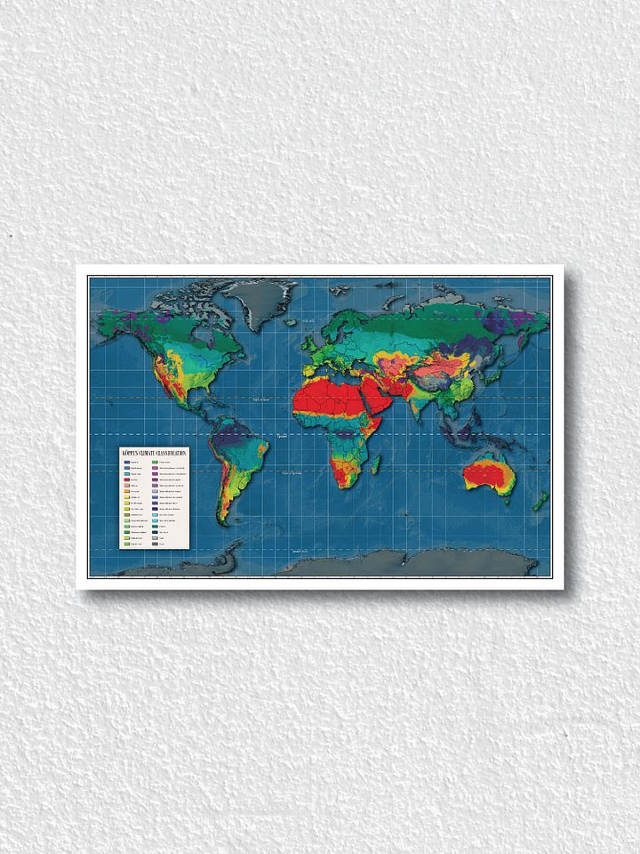 Köppen Climate Topographic World Map product image (1)