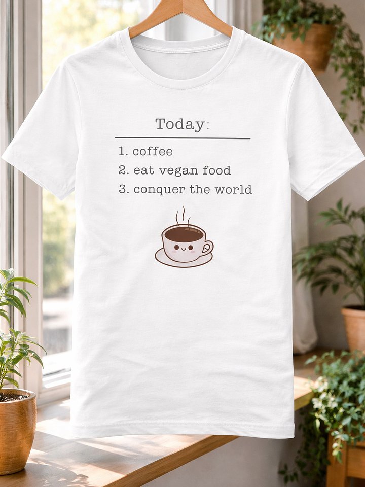 “Vegan Conquers the World” Unisex White T-Shirt product image (1)