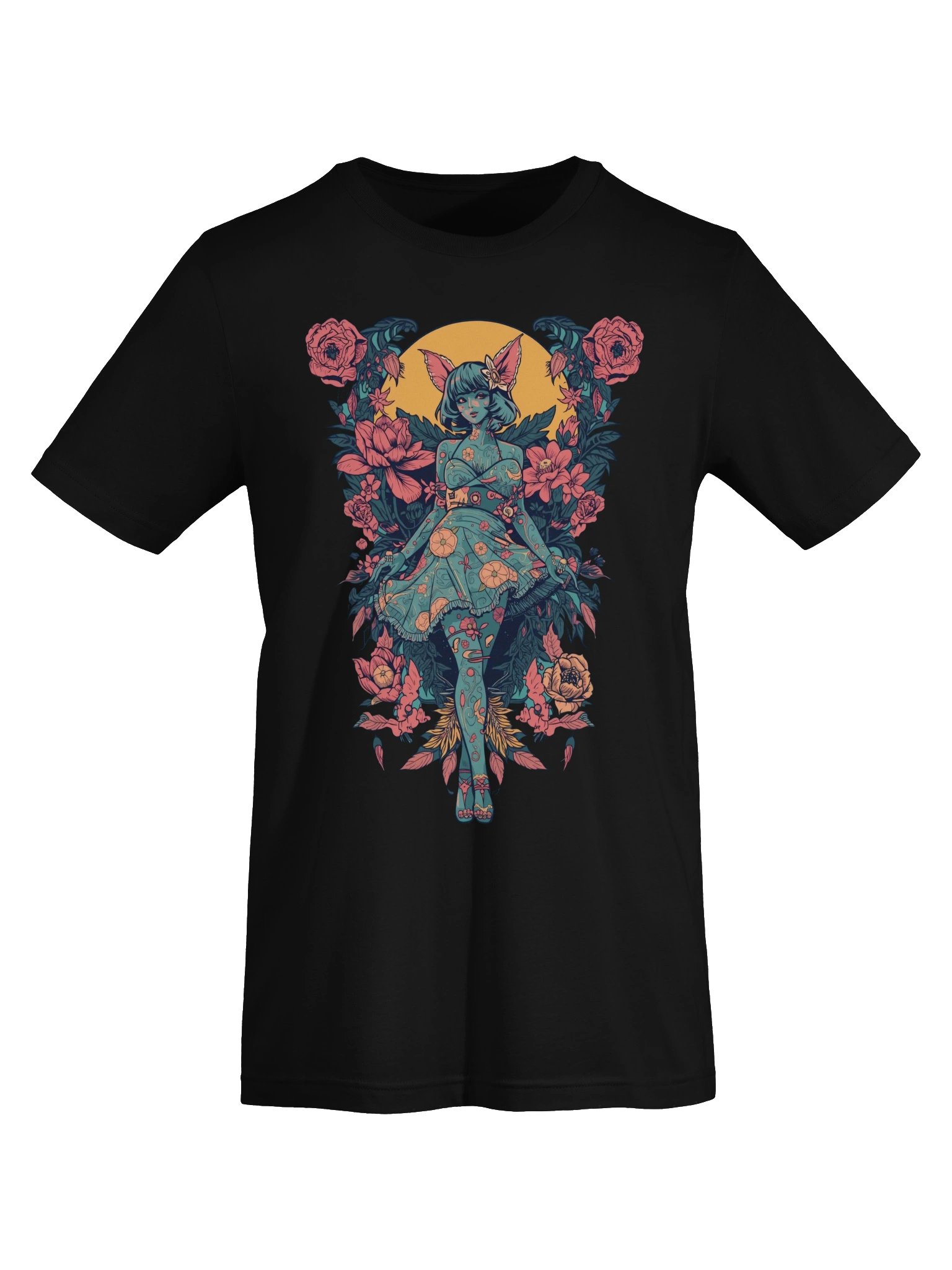 Floral Halo Cat‑Girl Supersoft Tee product image (4)