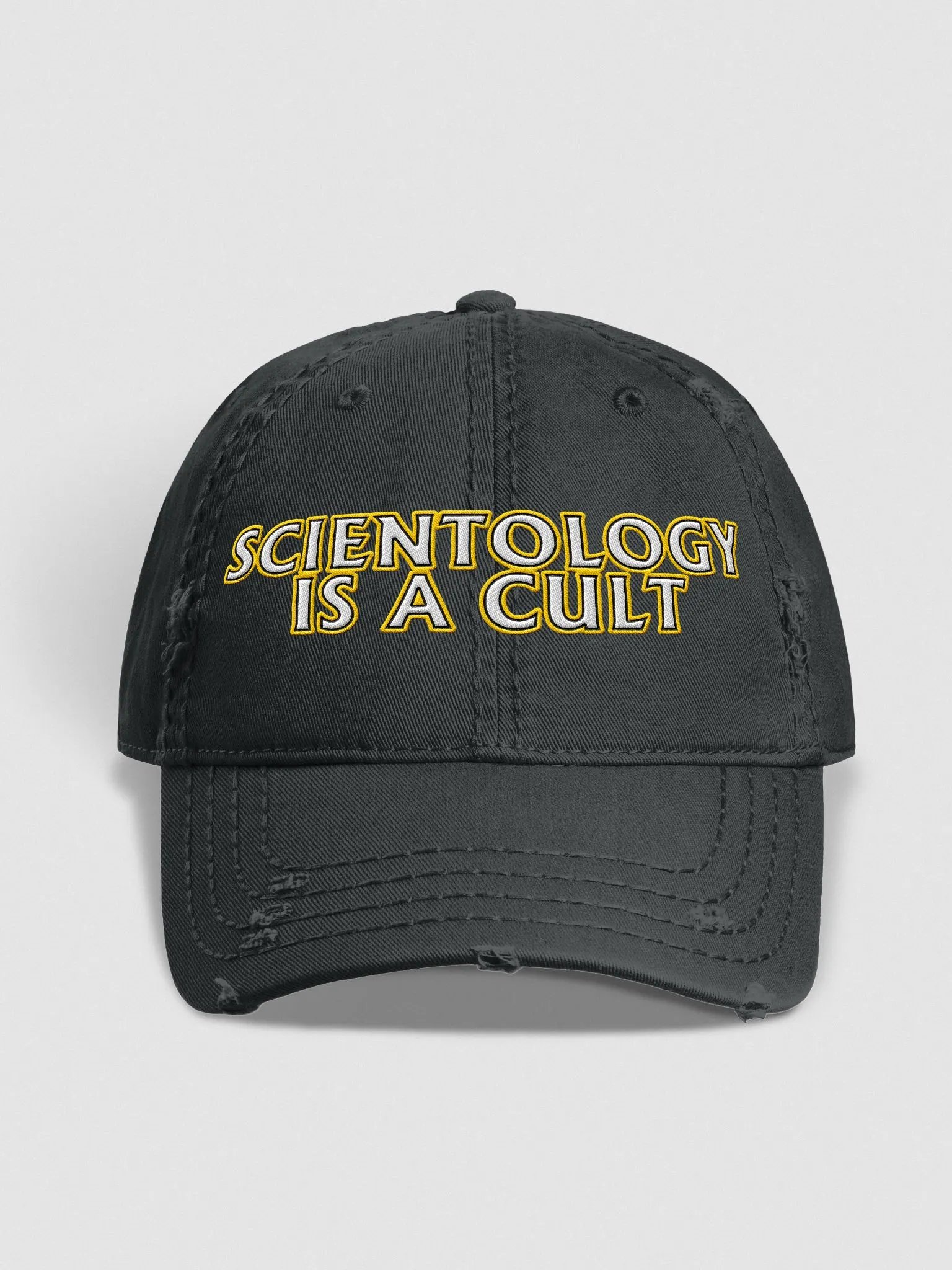 'SCIENTOLOGY IS A CULT' DISTRESSED HAT product image (1)