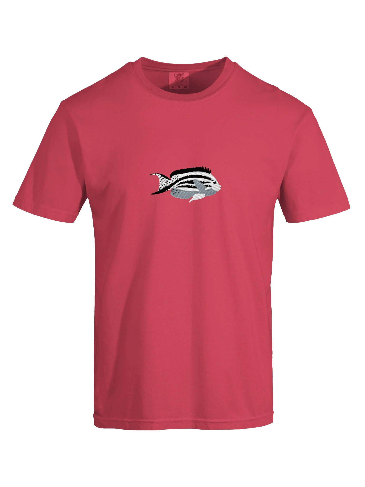Lamarck's Angelfish Embroidered Shirt | Black & White Reef Angelfish Tee | Saltwater Aquarium Apparel product image (9)