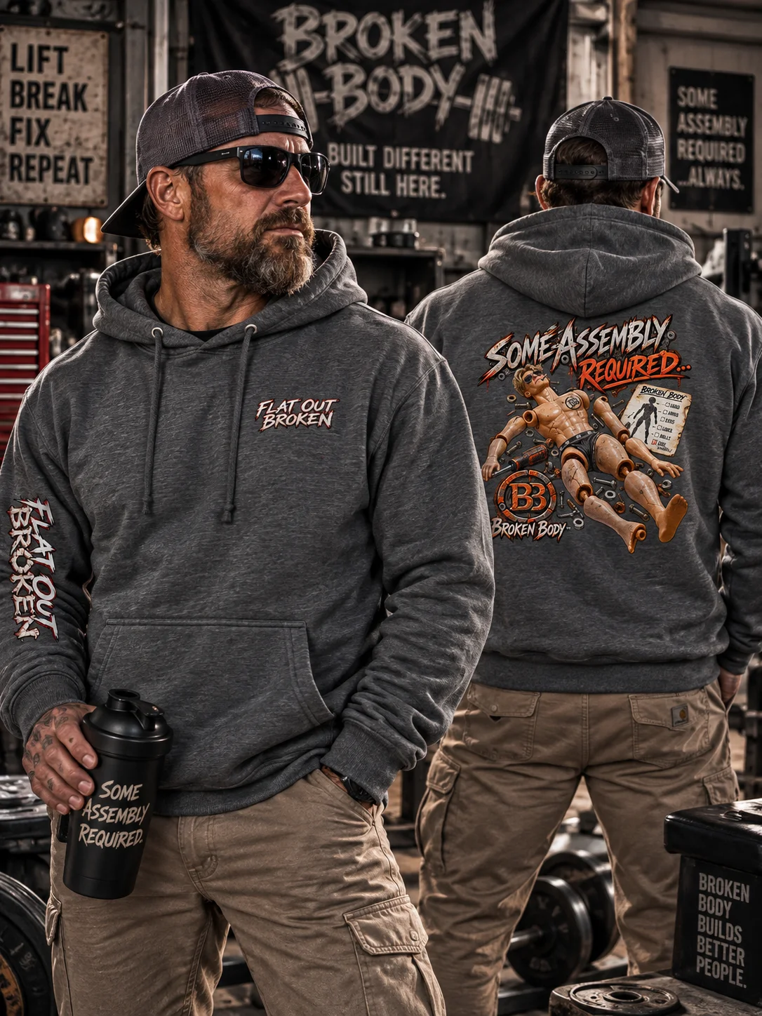 Funny Surgery Hoodie — Some Assembly Required Rebuild Hoodie | Flat Out Broken™ product image (1)