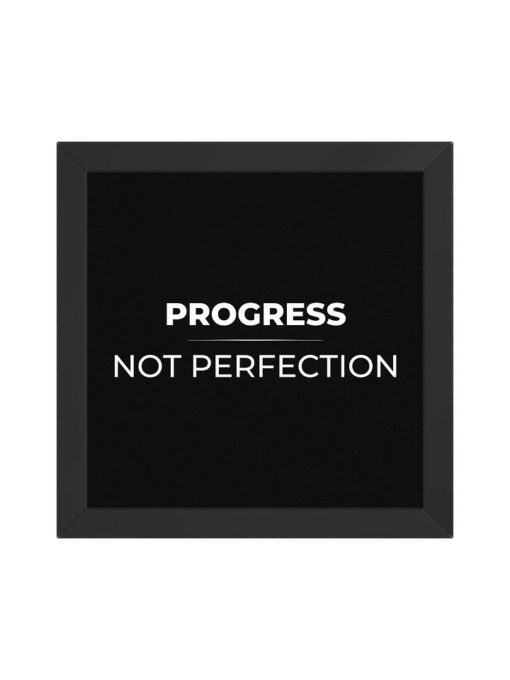 Framed Reminder - Progress. Not Perfection - Black Canvas & Frame product image (1)
