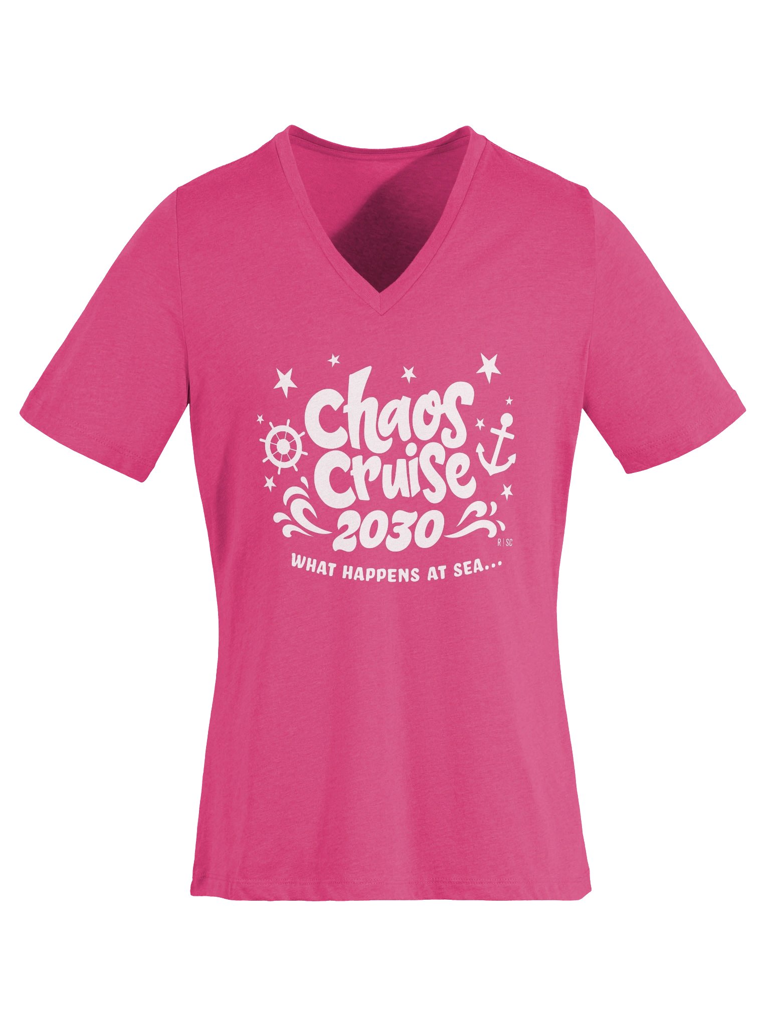Chaos Cruise Vneck Tshirt (White) product image (53)