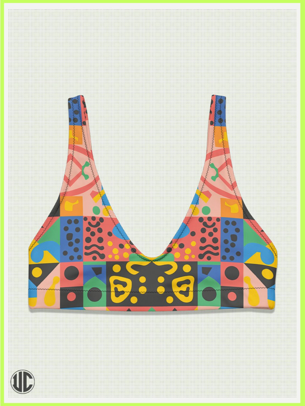 UnkoCon – Vivid Memphis Style Bikini Top product image (1)