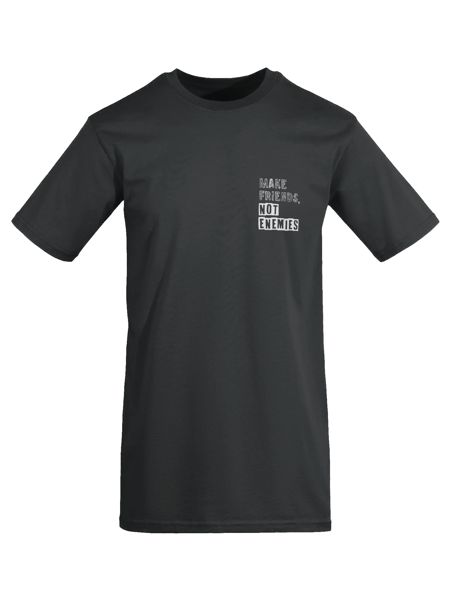 Make Friends Not Enemies Black Tee product image (1)