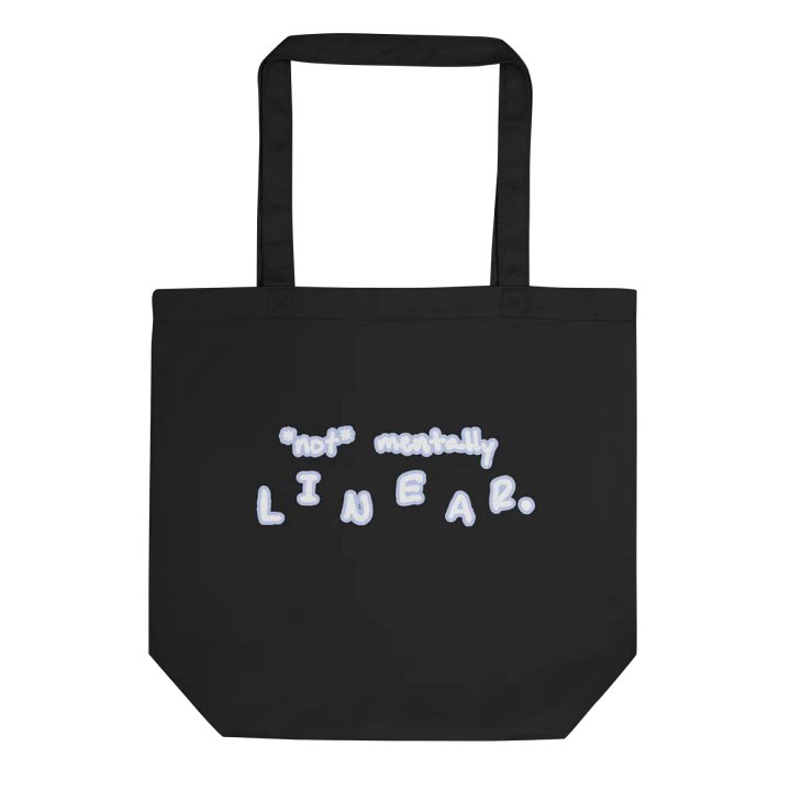 *not* mentally linear (lined design, #BDCAEF) tote bag product image (1)