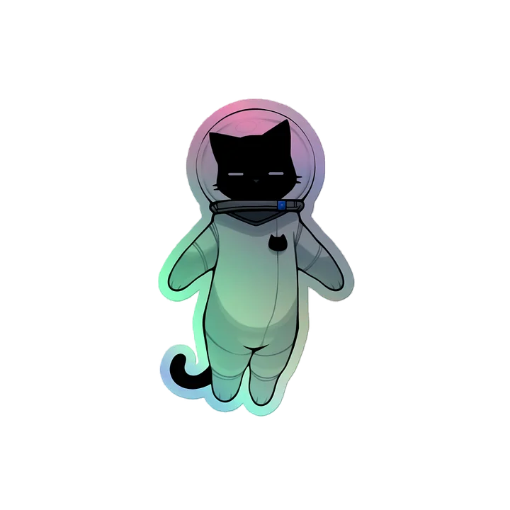 Sleepy Space Kitty Holographic Sticker Sheet product image (2)