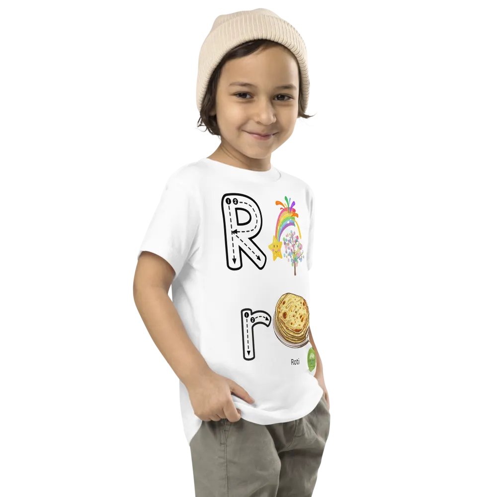 Toddler's White Tee👚 Alphabet Write Rr 📝 A-Z product image (3)