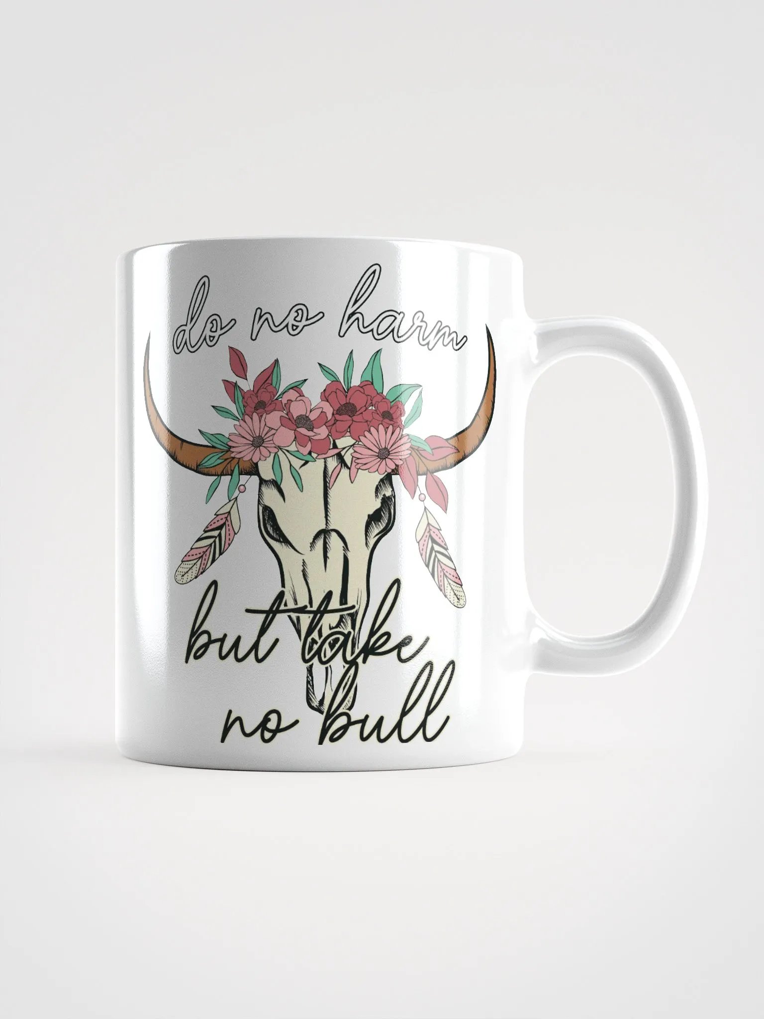 Do No Harm Floral Cow Skull Mug product image (1)