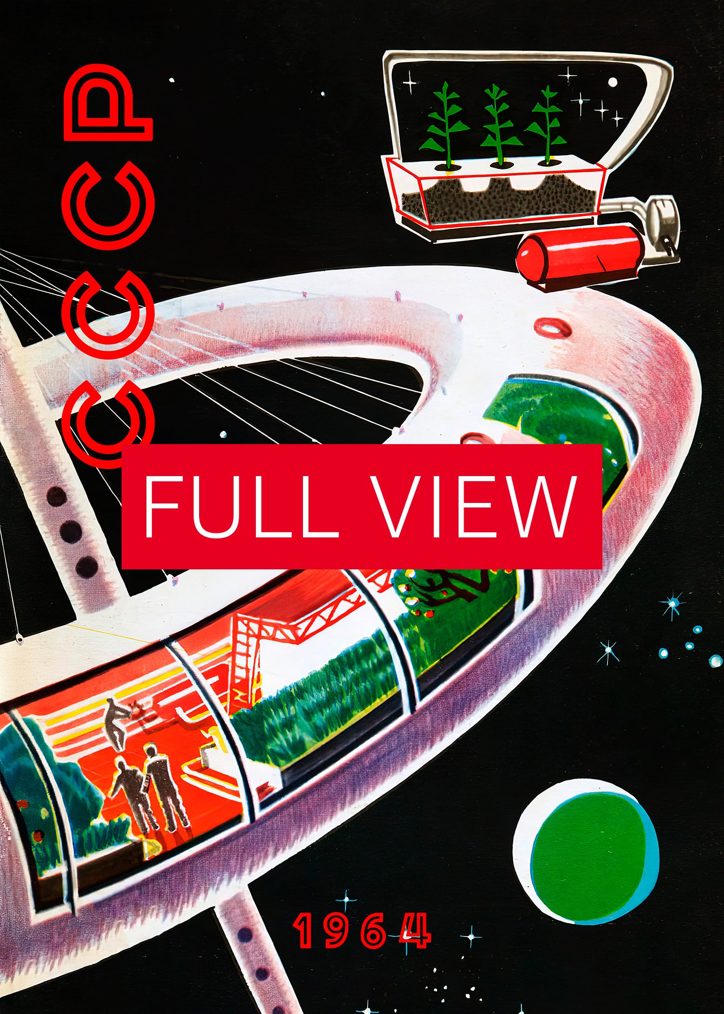 Soviet space, USSR 1964 — Soviet vintage space art poster, soviet poster, propaganda poster, soviet retro space, space wall art product image (3)