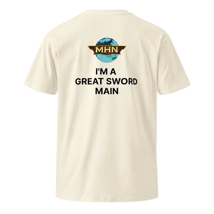 I'm A Great Sword Main MHN Emblem Unisex T-Shirt White/Natural product image (3)