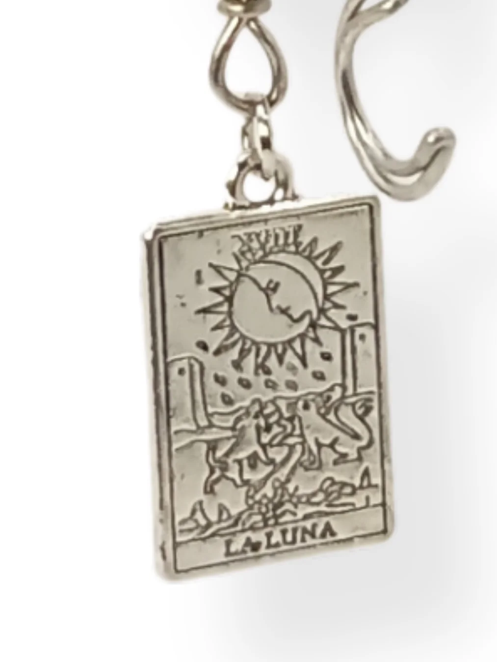Divine Feminine Purse Charm | Handmade, Blue & Purple, Silver-Tone | "La Luna Plateada" product image (5)
