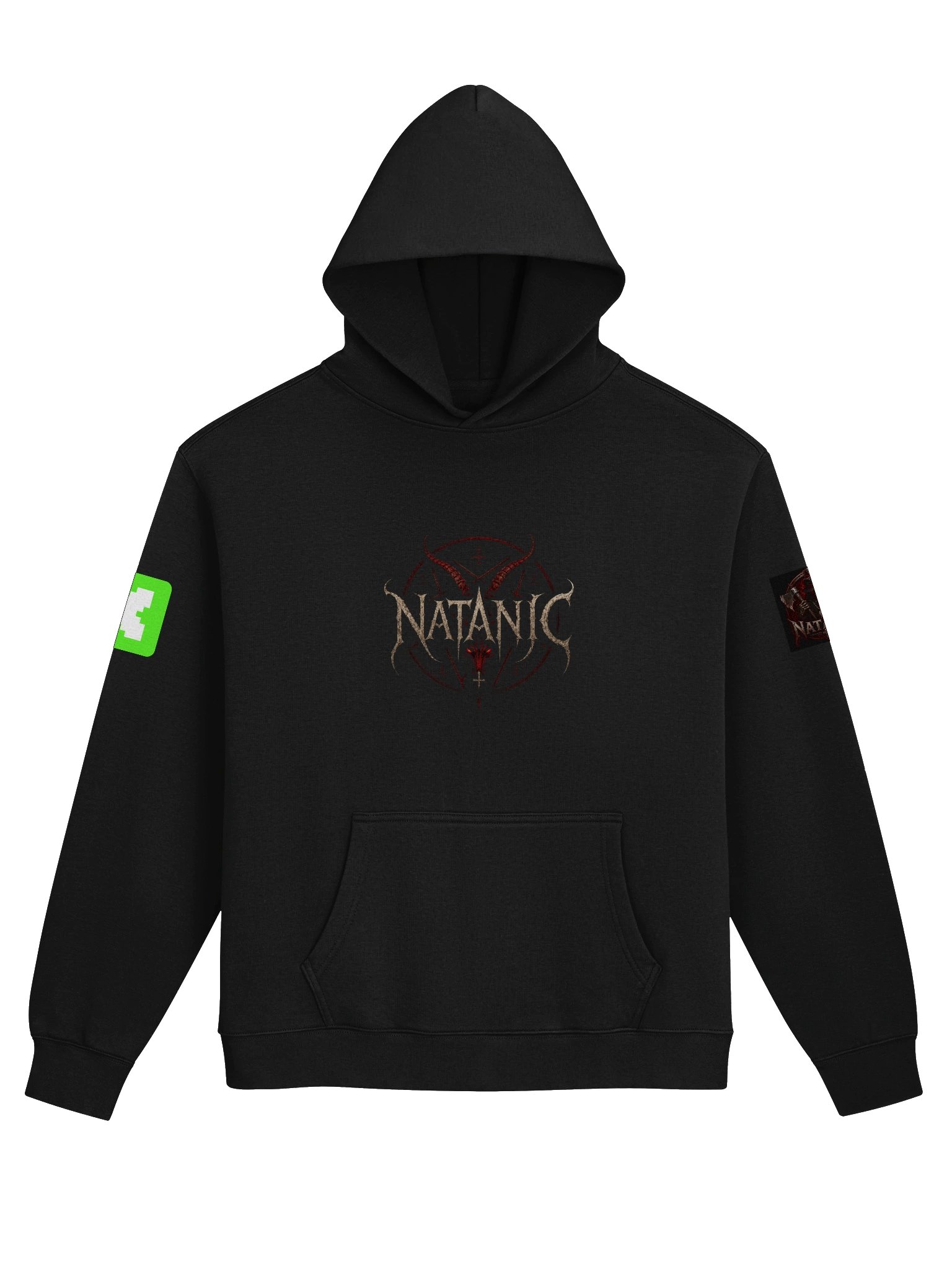 Natanic Red Sigil Horned-Skull Oversized Hoodie product image (2)