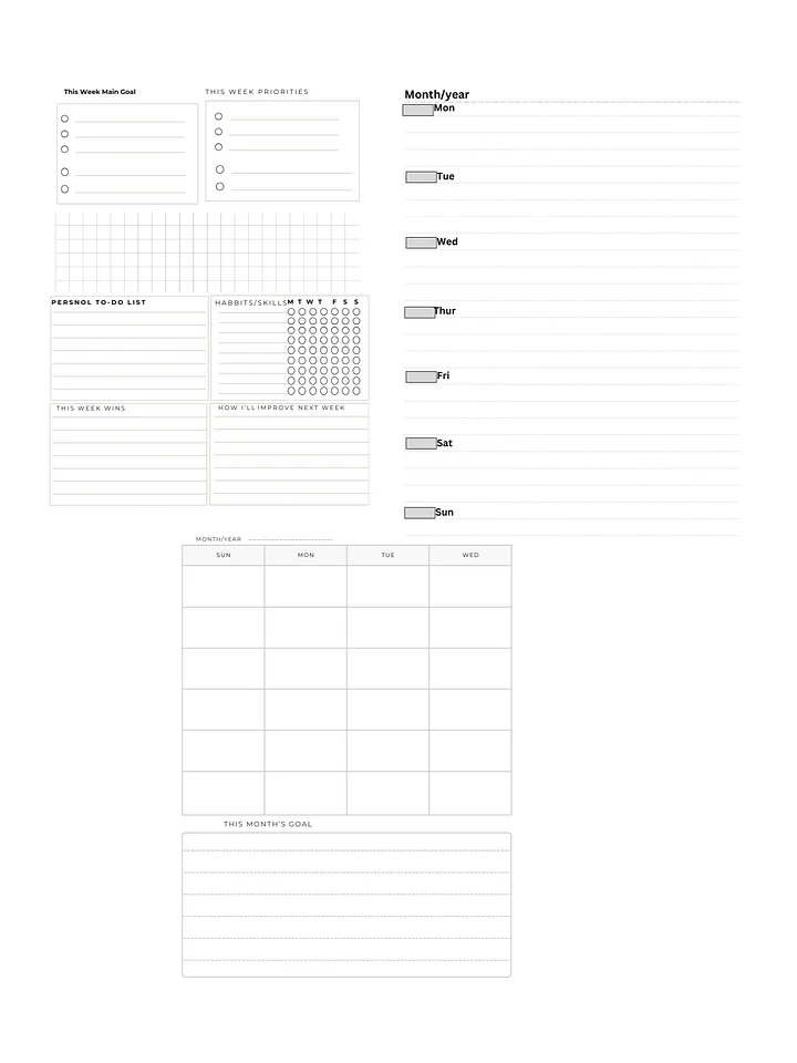 Weekly Goals and Tasks: A Planner Logbook to Set Priorities and Boost Productivity Weekly Focus and Reflection Journal: A Planner for Organizing Tasks and Tracking Progress product image (1)