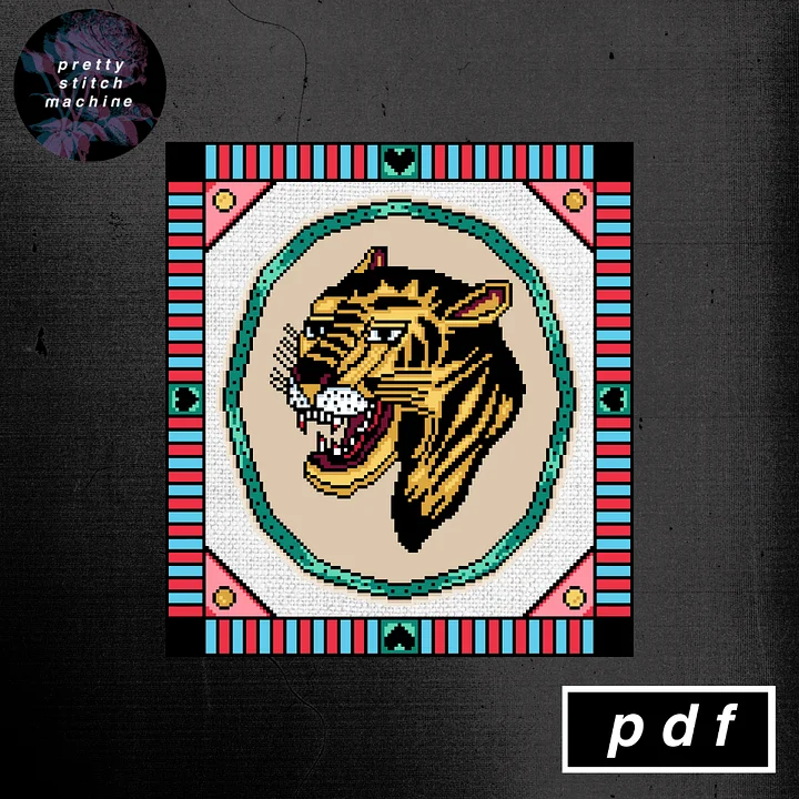 Bert Grimm Traditional Tiger with Folk Art Frame Pattern product image (2)
