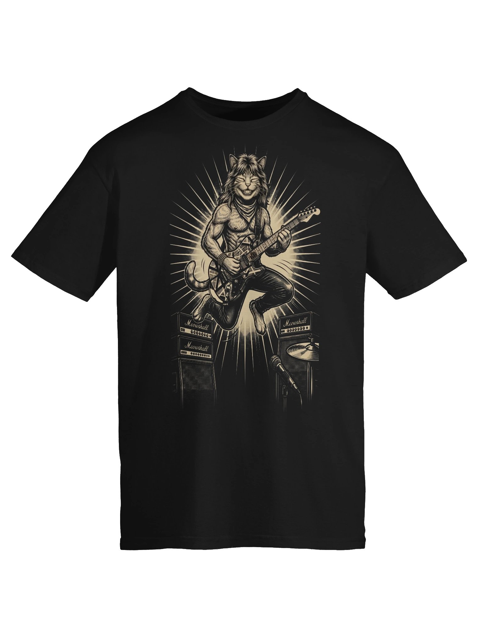 Eddie Van Halen Cat Guitar T-Shirt | Funny Rock Music Guitar Tee product image (6)