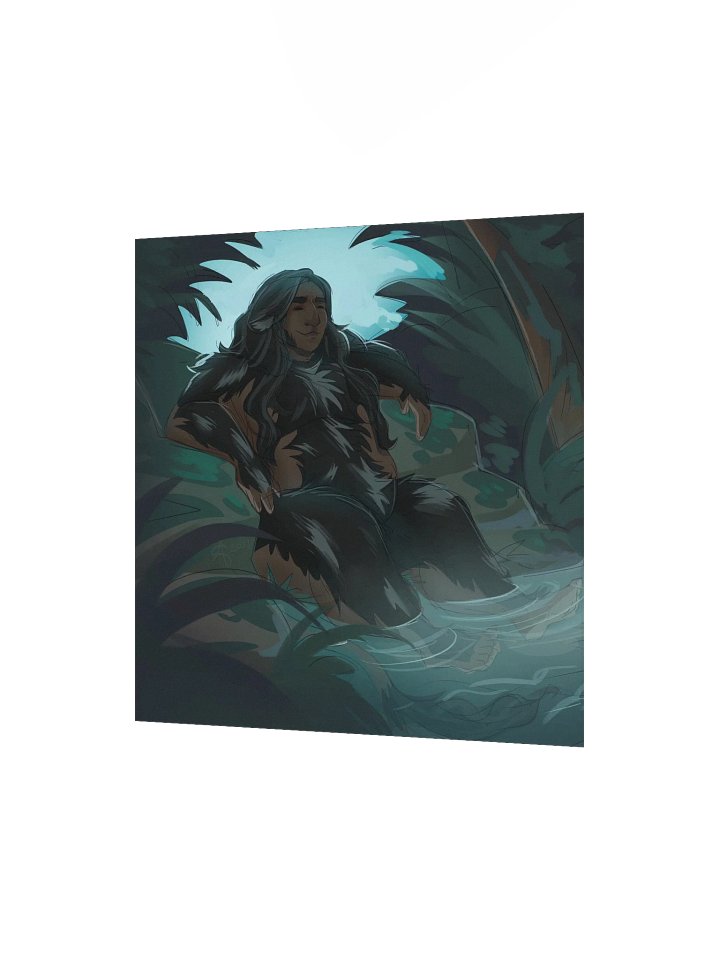 Handsome Fantasy Firbolg Hot Springs Bara Pinup Art Print product image (2)