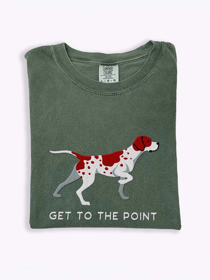 Get to the Point T-Shirt(Embroidered) of an English Pointer(Liver & White) product image (1)