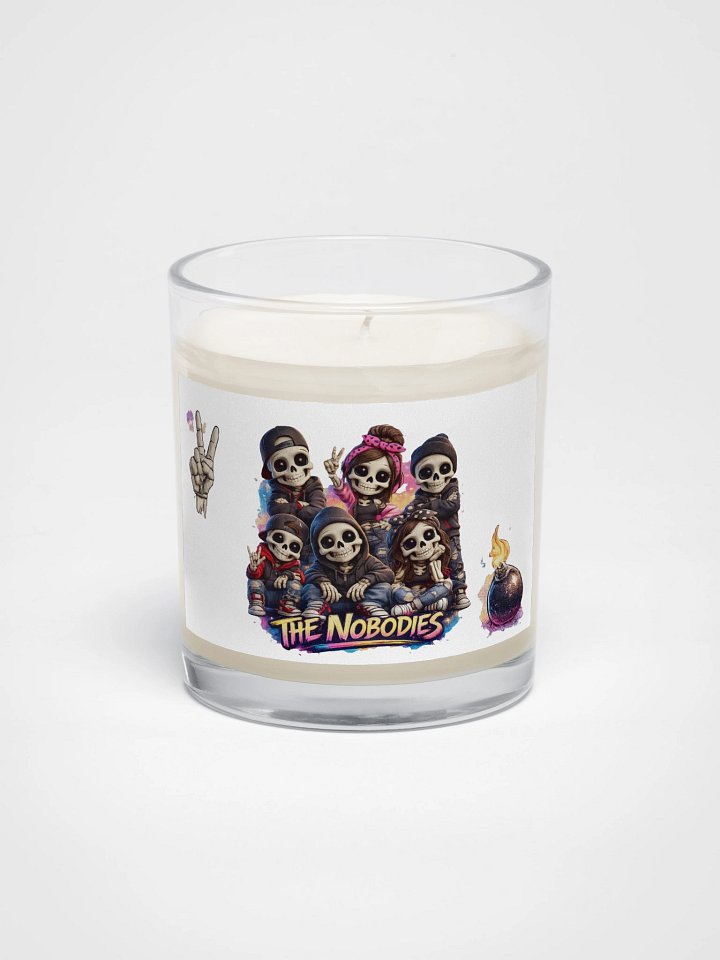 ''The Nobodies'' Soy Wax Candle In A Clear Glass Jar product image (1)